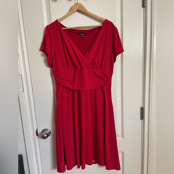 Red Polka Dot Wrap Dress - Picture 2 of 8